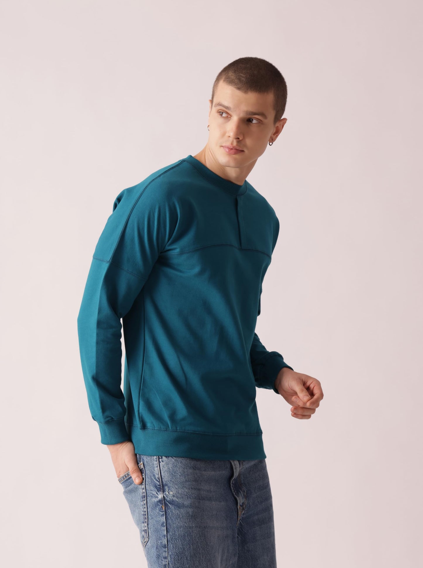 Starton Apparel Crew Neck Sweatshirt for Men 100% Cotton Terry 280GSM Heavy French Terry Dual Tone