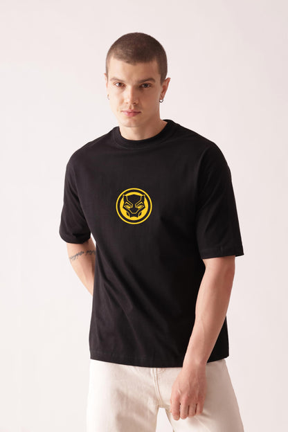 Starton Apparel 100% Cotton Oversized Drop Shoulder T-Shirt for Men Black Panther Avengers Ironman Superhero Graphic Print T-Shirt
