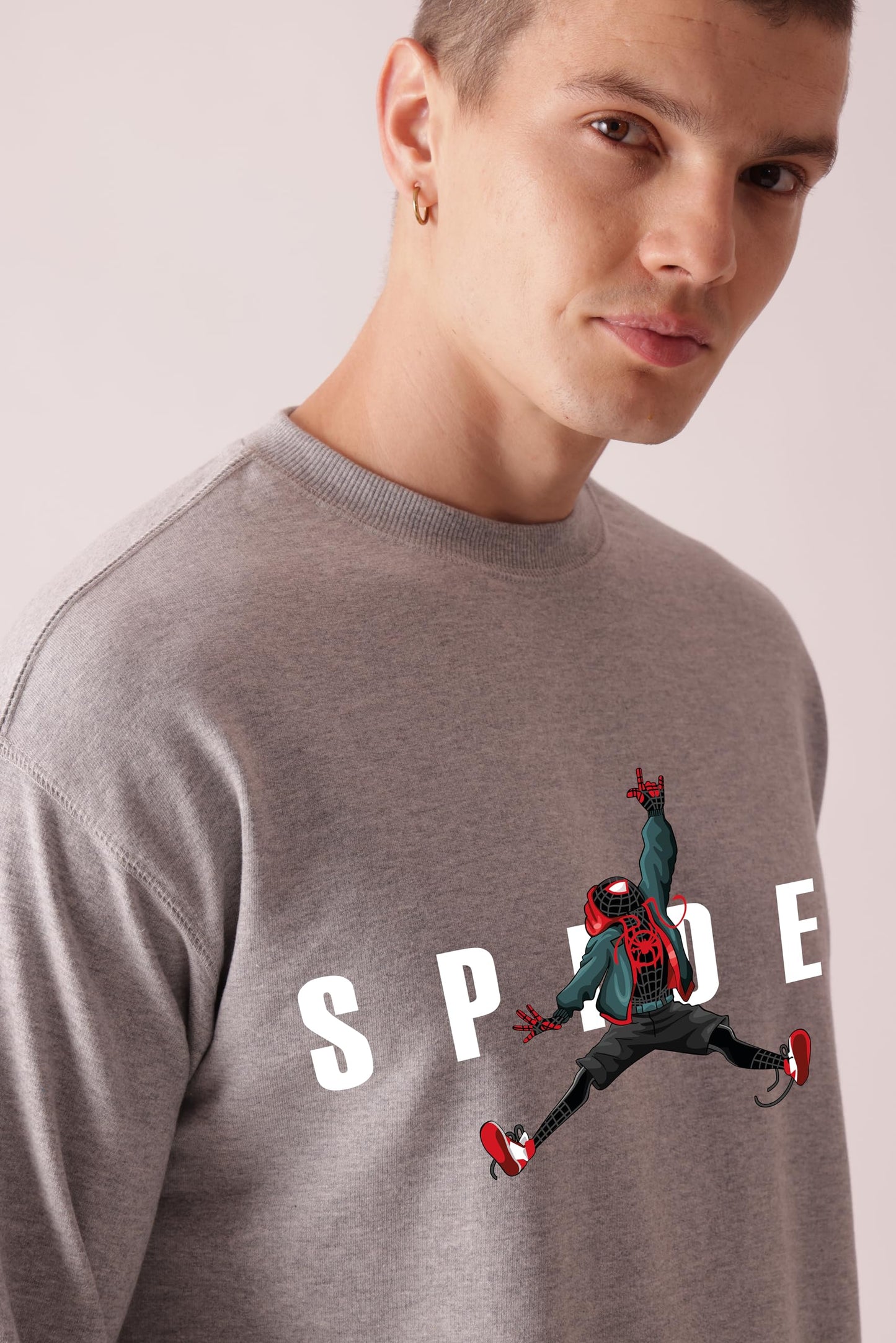 Starton Apparel Premium Oversized Sweatshirt for Men, 100% Cotton Terry 300GSM, Marvel Superhero Anime Graphic Print, Drop Shoulder