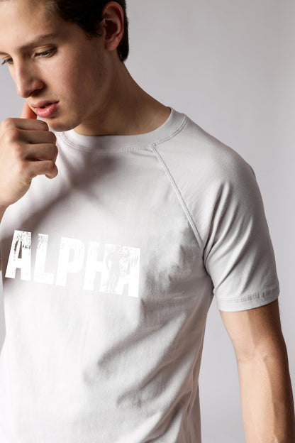 Starton Apparel Men's Pure Cotton Raglan Sleeve Crew Neck T-Shirt for Men Gym Alpha Print