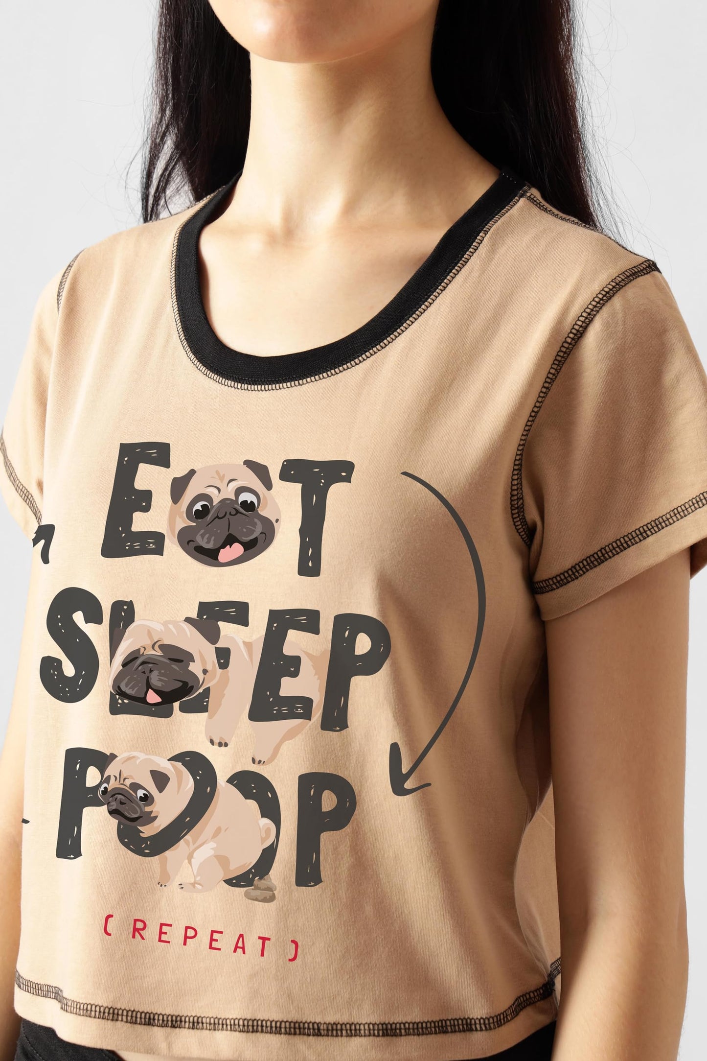 Starton Apparel 100% Cotton Round-Neck Crop Top Graphic Print || Tops for Women || Tops for Women Crop Tops for Women