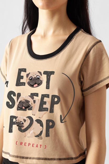 Starton Apparel 100% Cotton Round-Neck Crop Top Graphic Print || Tops for Women || Tops for Women Crop Tops for Women