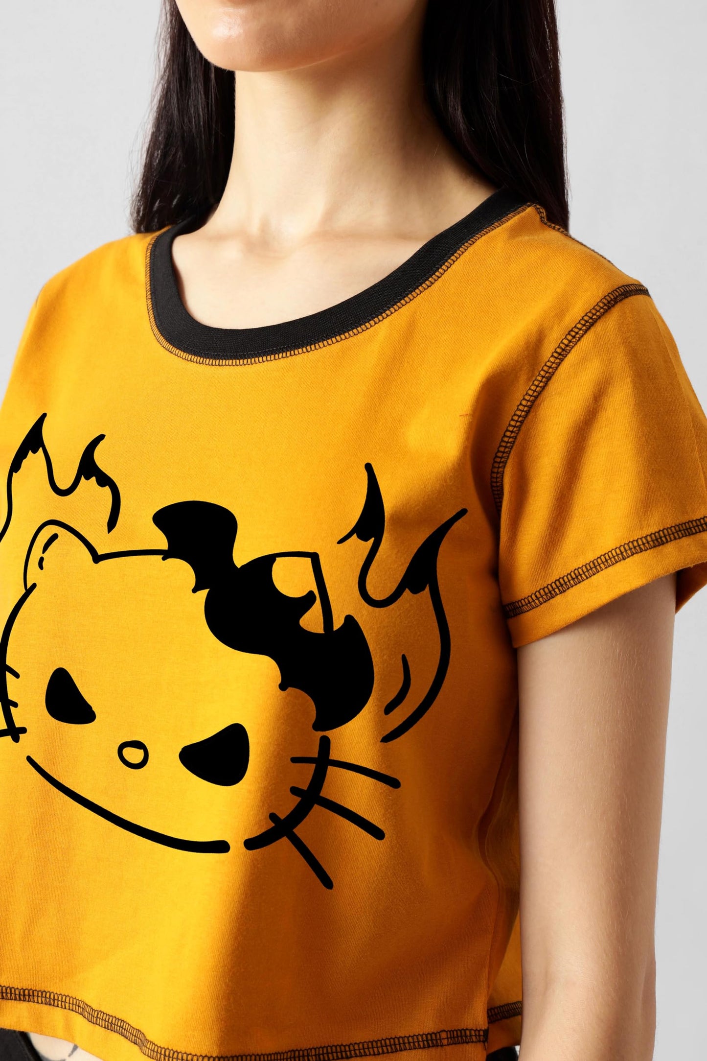 Starton Apparel 100% Cotton Round-Neck Crop Top Graphic Print || Tops for Women || Tops for Women Crop Tops for Women