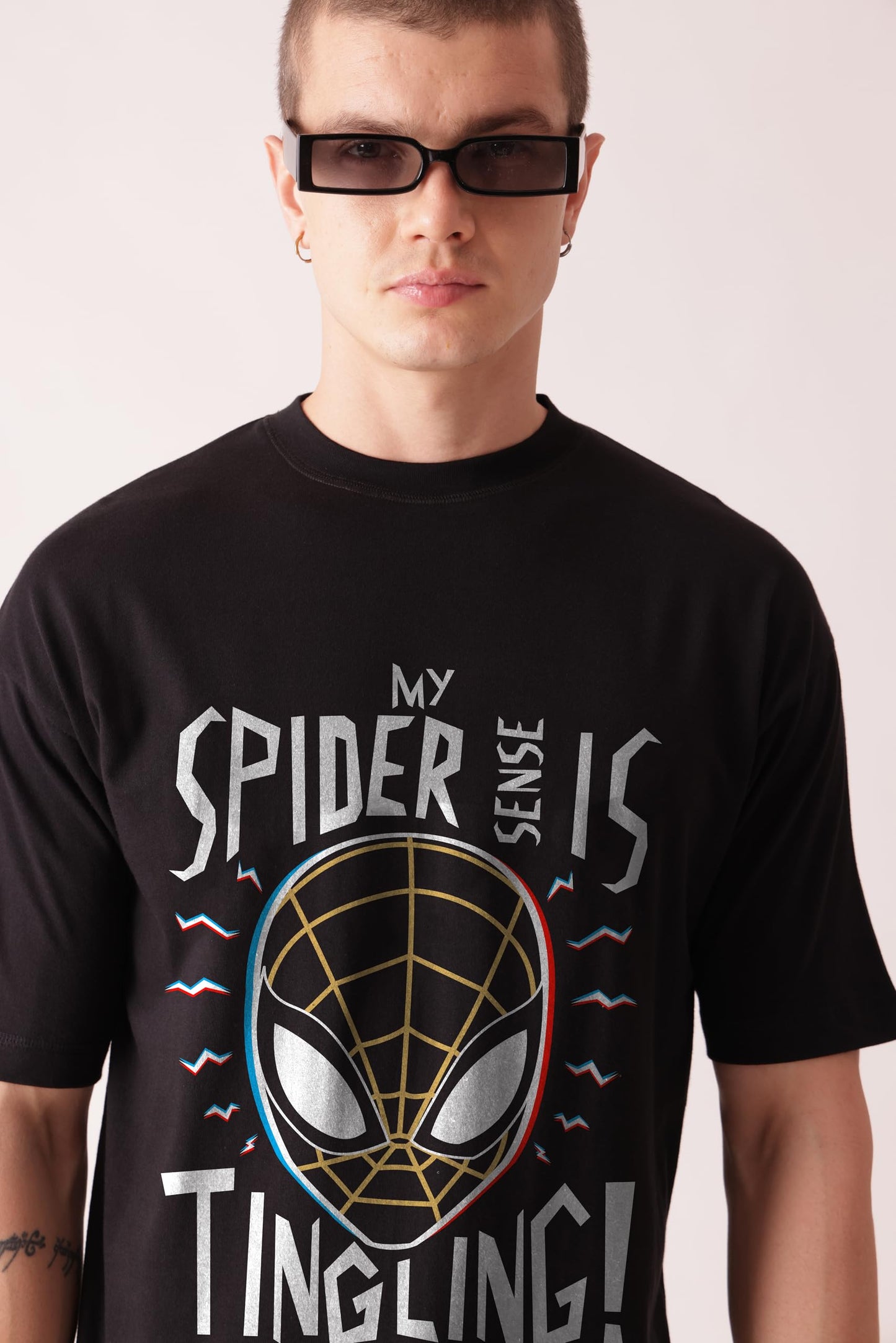 Starton Apparel Unisex 100% Cotton Superhero Graphic Printed Drop Shoulder Oversized Fit T-Shirt for Men and Women