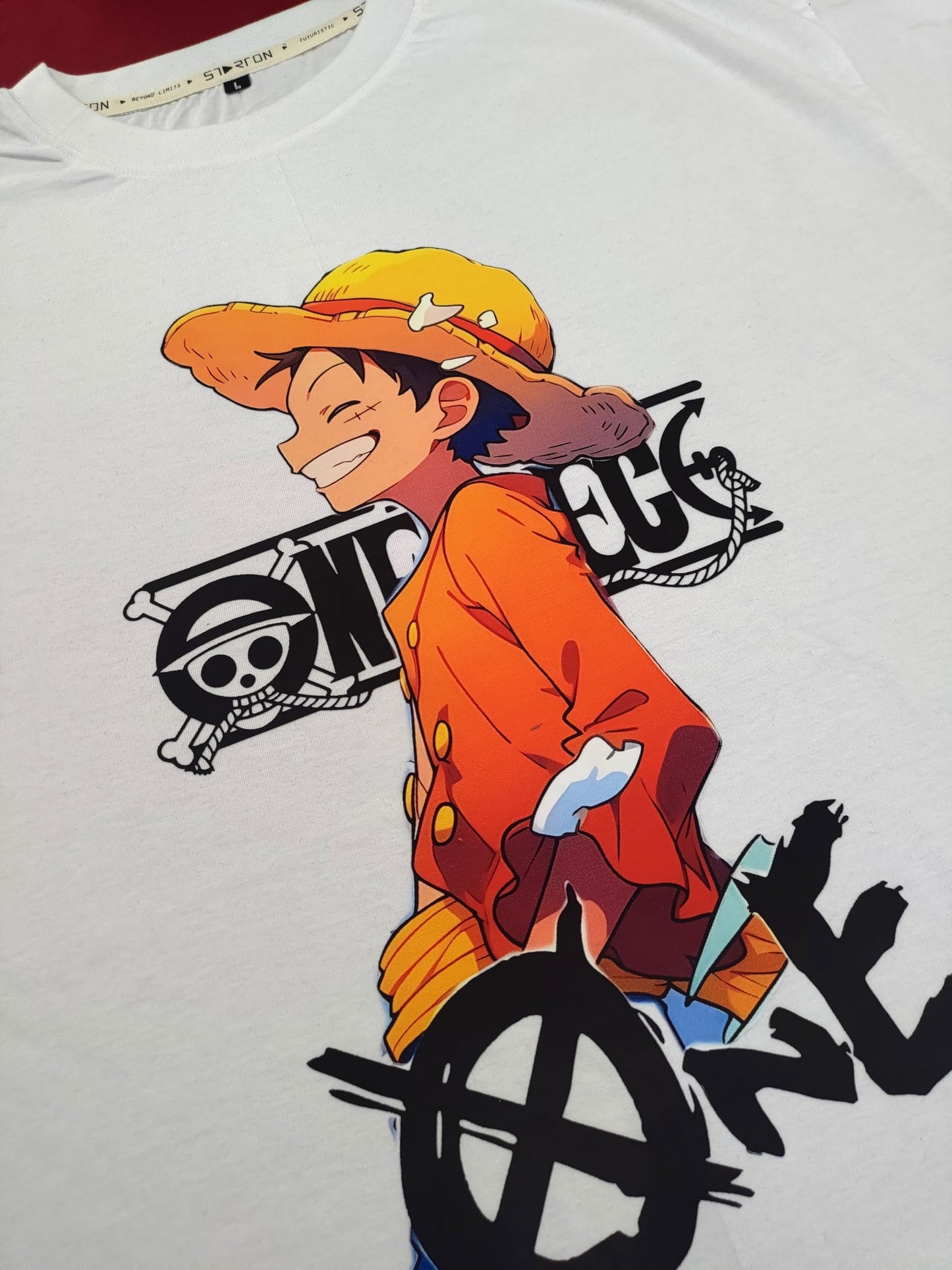 Starton Apparel Unisex Cotton T-Shirt Monkey D. Luffy Roronoa Zoro Anime Graphic Oversized T Shirt for Men and Women Drop Shoulder Loose Baggy Fit Unisex