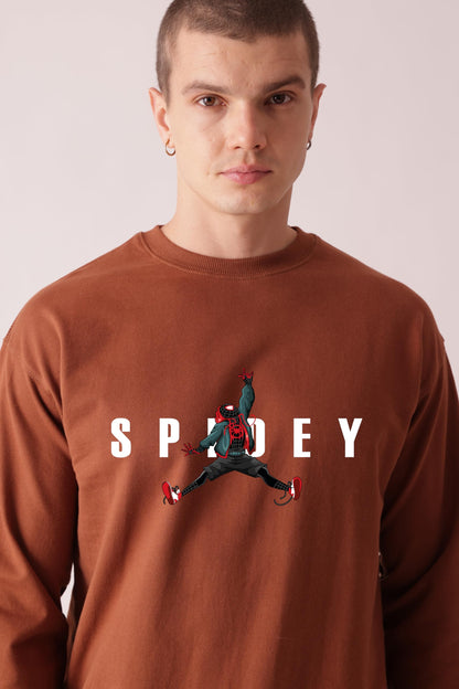 Starton Apparel Premium Oversized Sweatshirt for Men, 100% Cotton Terry 300GSM, Marvel Superhero Anime Graphic Print, Drop Shoulder