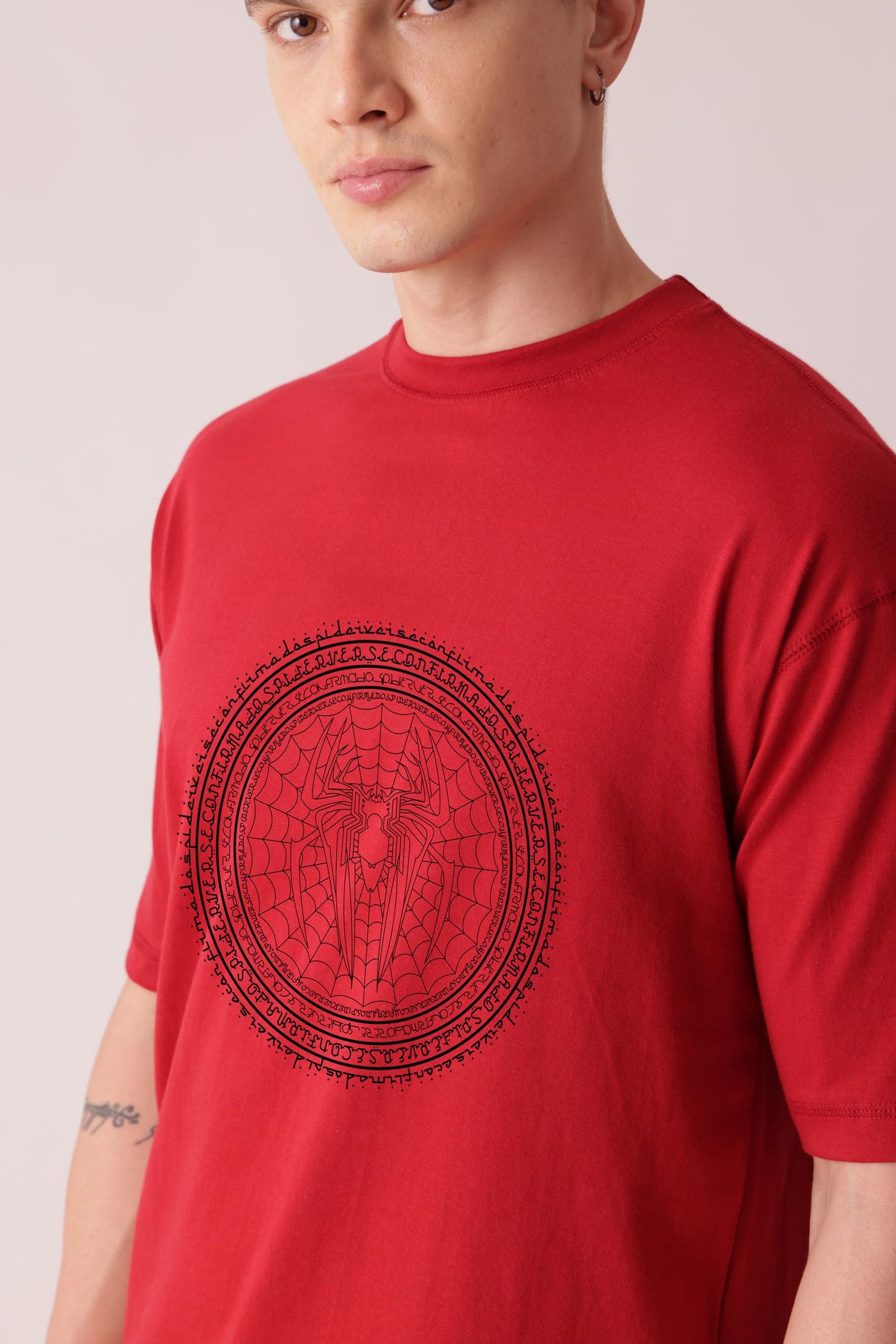 Starton Apparel Unisex 100% Cotton Superhero Graphic Printed Drop Shoulder Oversized Fit T-Shirt for Men and Women
