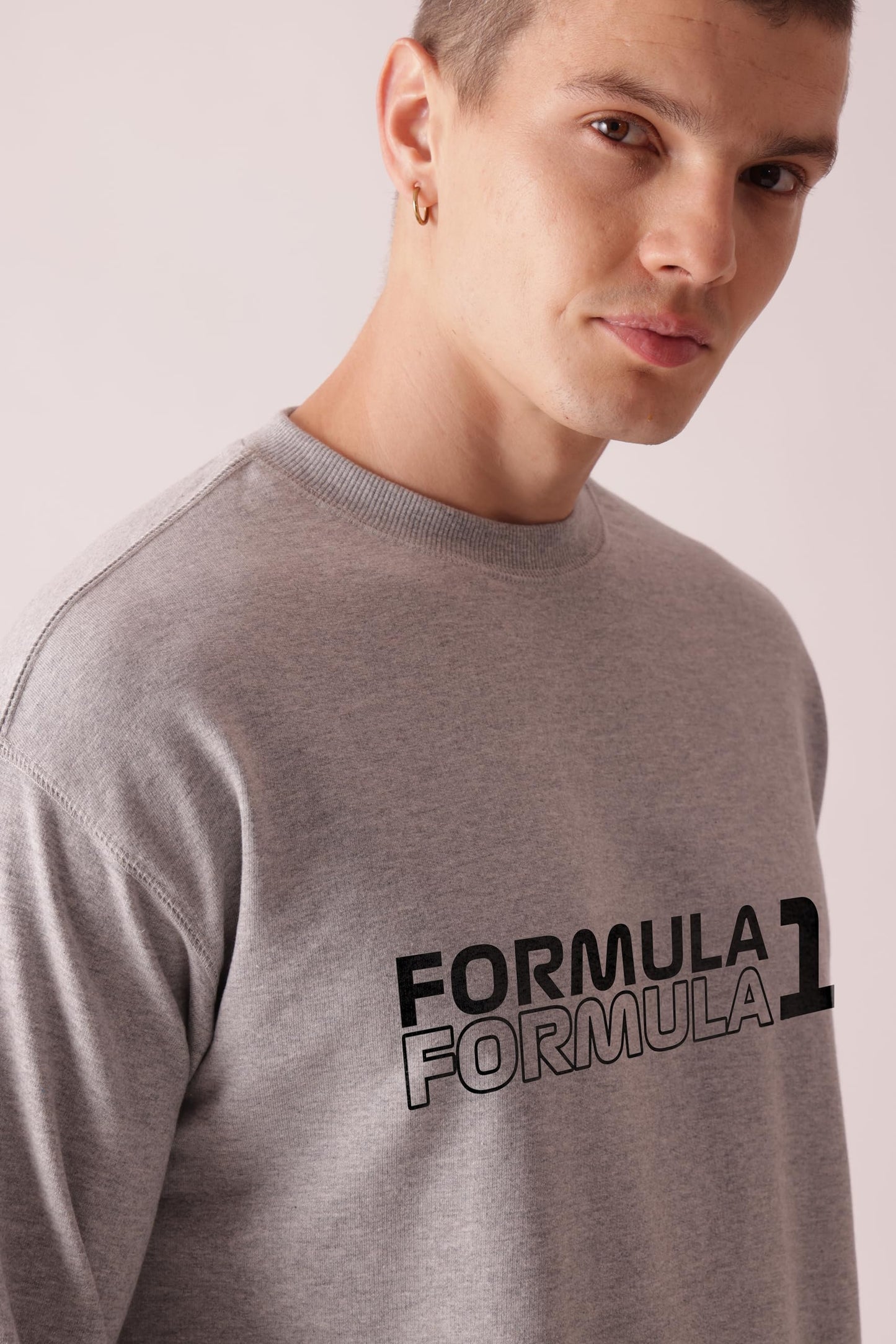 Starton Apparel Premium Oversized Sweatshirt for Men, 100% Cotton Terry 320GSM, F1 Formula1 Graphic Print, Drop Shoulder