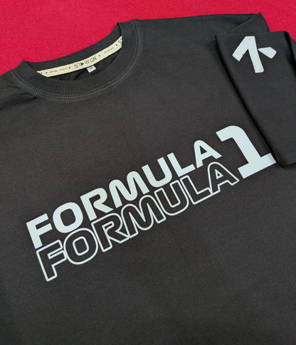 Starton Apparel Premium Oversized Sweatshirt for Men, 100% Cotton Terry 320GSM, F1 Formula1 Graphic Print, Drop Shoulder