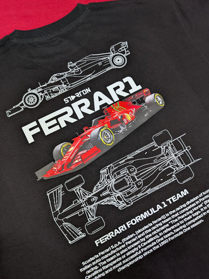 Starton Apparel Premium Oversized Sweatshirt for Men, 100% Cotton Terry 320GSM, F1 Formula1 Graphic Print, Drop Shoulder