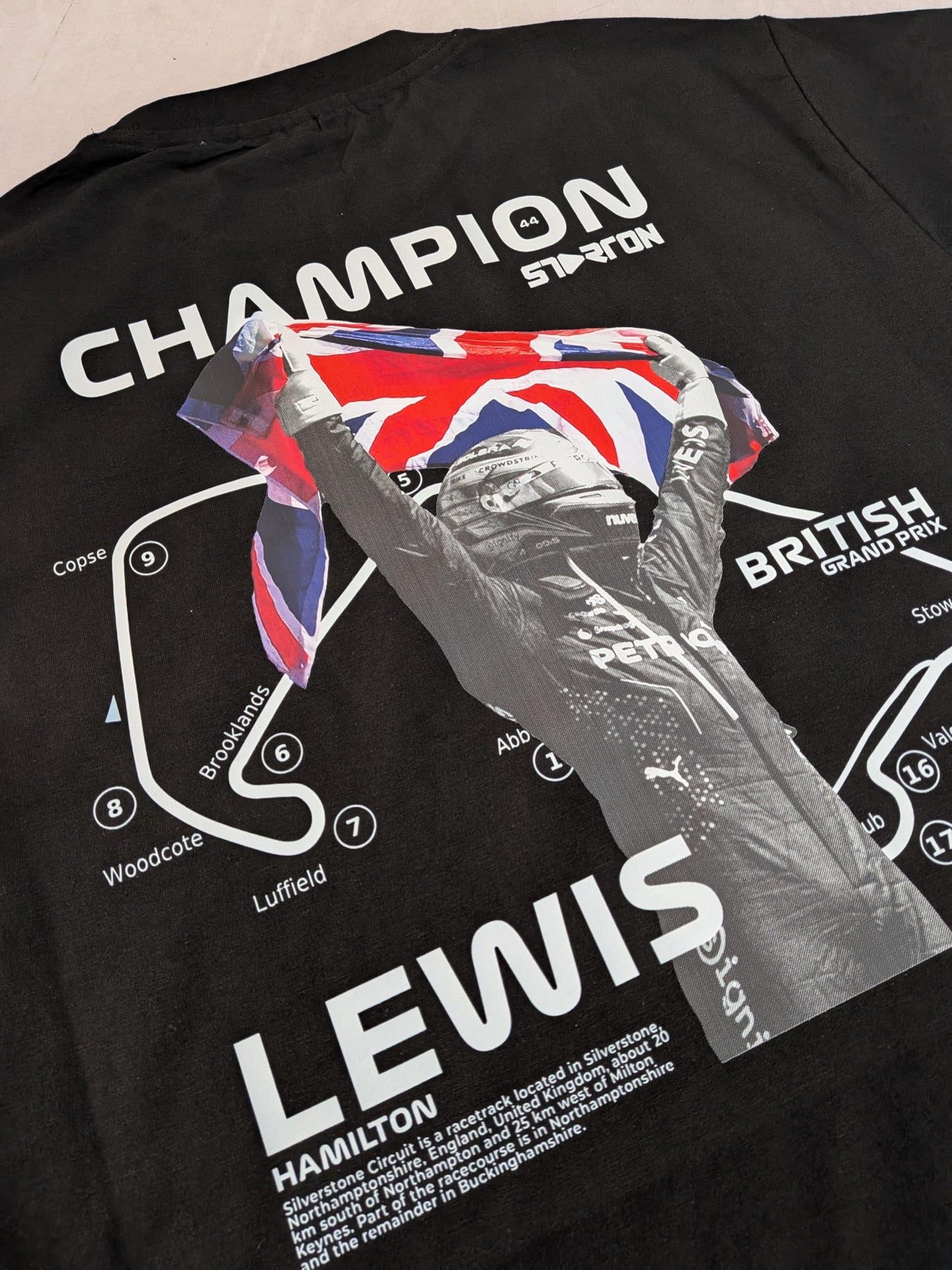 Starton Apparel Unisex Cotton Formula 1 Lewis Hamilton Norris Senna F1 Motorsport Graphic Print Oversized Fit T-Shirt