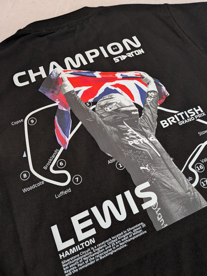 Starton Apparel Unisex Cotton Formula 1 Lewis Hamilton Norris Senna F1 Motorsport Graphic Print Oversized Fit T-Shirt