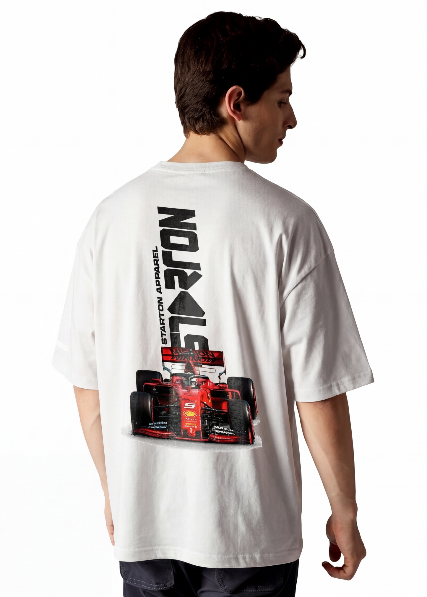 Starton Apparel Unisex Cotton T-Shirt from ula 1 Supercar Graphic Print Oversized Fit