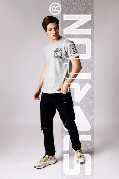 Starton Apparel Men's Round Neck T-Shirt Combed Cotton Bio-Washed 180 GSM Gamer 60FPS (STM-015)
