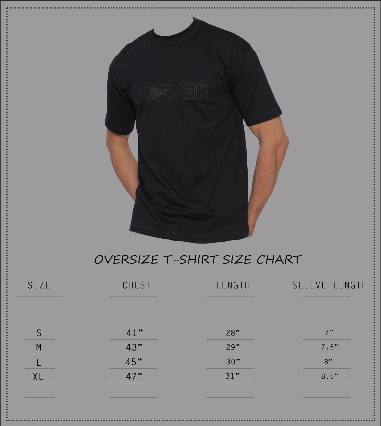 Starton Apparel 100% Cotton Oversize Loose Fit Drop Shoulder Half Sleeve T-Shirt Men Heavy Weight 220 GSM (STM-031 Black)