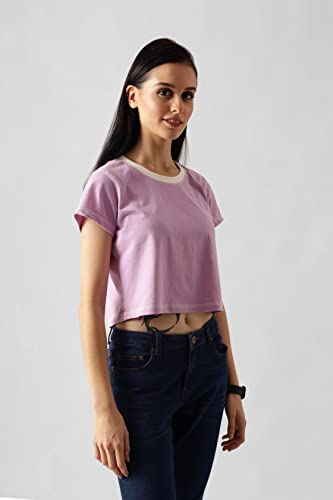 Starton Apparel Trendy Women's Round Neck 100% Pure pre Combed Cotton Coverstitched Crop Tops for Women (STW-001)