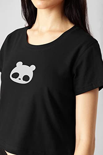 Starton Apparel Trendy Women's Round Neck 100% Pure pre Combed Cotton Stylish Western Crop Tops for Women Panda Print (STW-002)