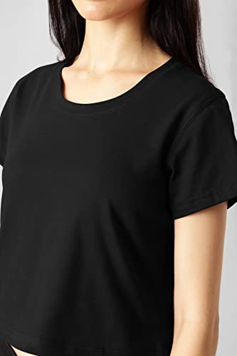 Starton Apparel Trendy Women's Round Neck 100% Pure pre Combed Cotton Coverstitched Crop Tops for Women (STW-001)