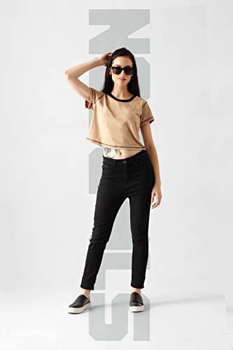 Starton Apparel Trendy Women's Round Neck 100% Pure pre Combed Cotton Coverstitched Crop Tops for Women (STW-001)