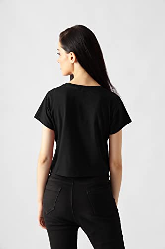 Starton Apparel Trendy Women's Round Neck 100% Pure pre Combed Cotton Stylish Western Crop Tops for Women Panda Print (STW-002)