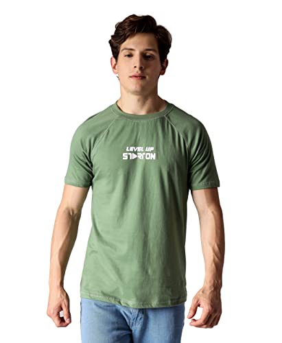 Starton Men's Round Neck T-Shirt Short Sleeve 3D Print Level Up (STM-011)