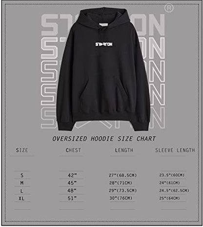 z Starton Apparel Men's Oversized Hoodies Light Weight 3D Print Typo