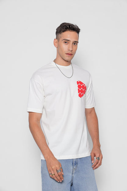 Starton Apparel Trendy Men's Round Neck 100% Pure Pre Combed Cotton Silicone and biowashed Oversize Loose Fit Drop Shoulder Half Sleeve 3D Puff Print T-Shirt for Men (STM-032)